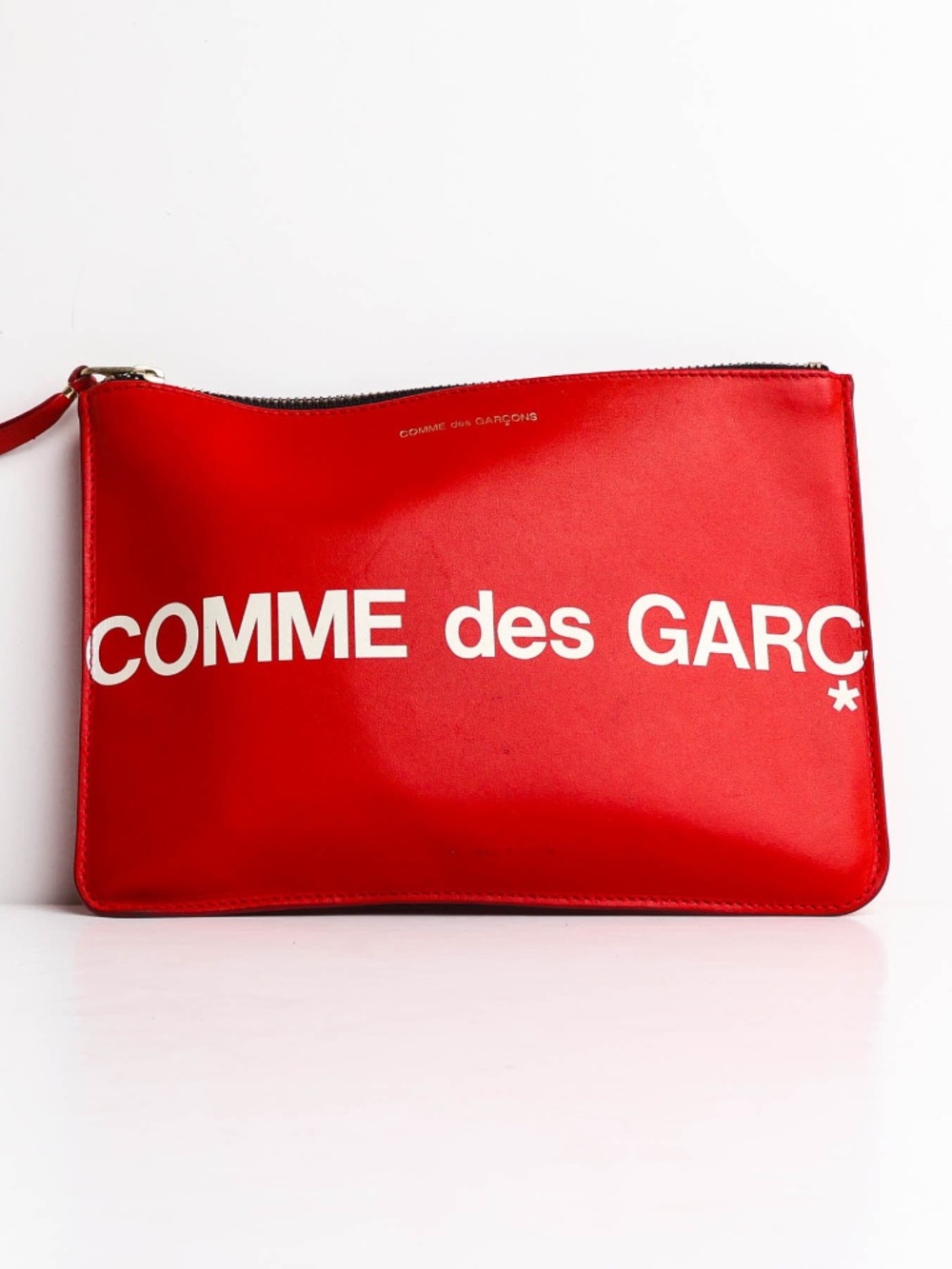 Amazing Comme Des Garcons Logo Leather Pouch Wallet Clutch